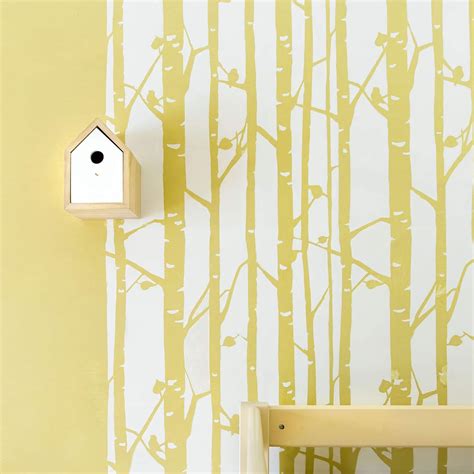 birch tree stencil wall|birch tree stencils.